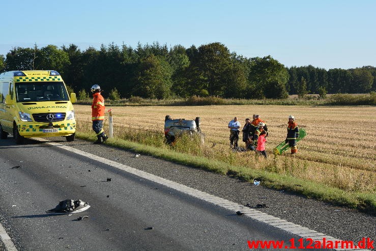 FUH med fastklemt. Ballevej i krydset ved Ballefriskole. 19/09-2015. Kl. 08:52.