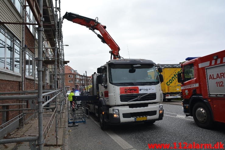 FUH med fastklemte. Østerbrogade i Vejle. 21/09-2015. Kl. 11:14.