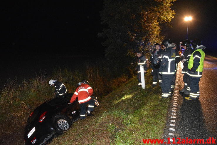 FUH med fastklemte. Vongevej lige før Vindelevvej. 08/10-2015. Kl. 20:37.