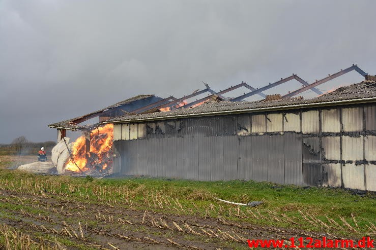 Gårdbrand. Vorkvej ved Egtved. 13/11-2015. Kl. 09:48.