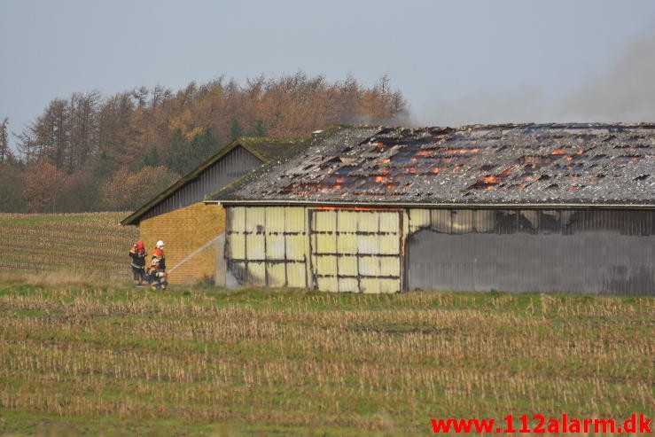 Gårdbrand. Vorkvej ved Egtved. 13/11-2015. Kl. 09:48.