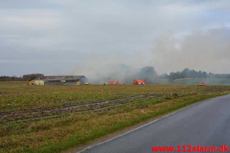 Gårdbrand. Vorkvej ved Egtved. 13/11-2015. Kl. 09:48.