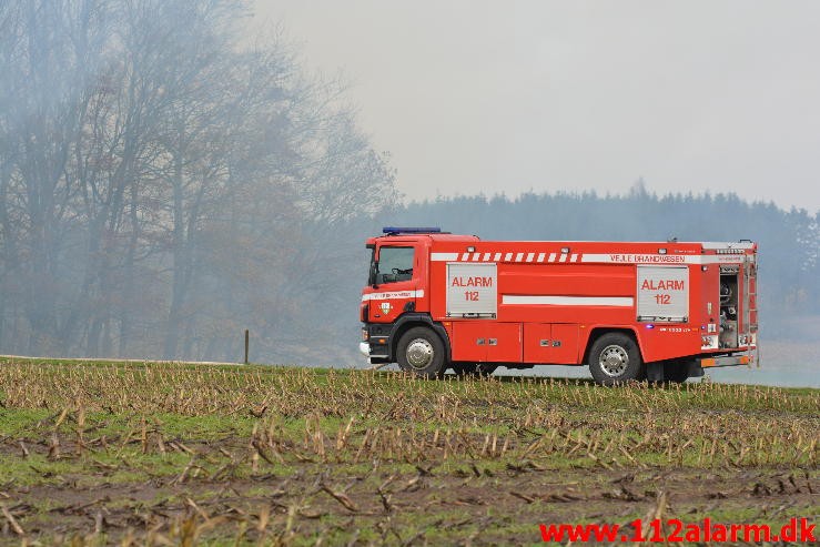 Gårdbrand. Vorkvej ved Egtved. 13/11-2015. Kl. 09:48.