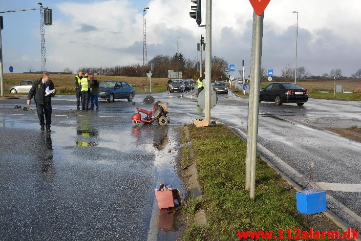 Alvorligt trafikuheld. Juelsminde krydset i Vejle. 14/11-2015. Kl. 10:30.