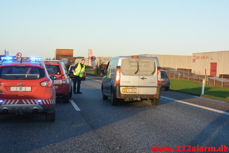 Det helt galt for en lastbil chauffør. Motorvejen E45 i sydgående spor. 26/11-2015. Kl. 14:52.