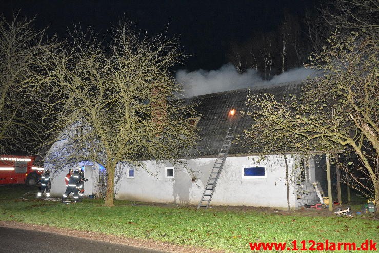 Gårdbrand. Horstedvej i Højen. 26/11-2015. Kl. 21:49.