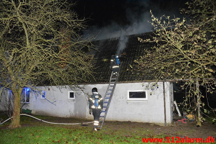 Gårdbrand. Horstedvej i Højen. 26/11-2015. Kl. 21:49.