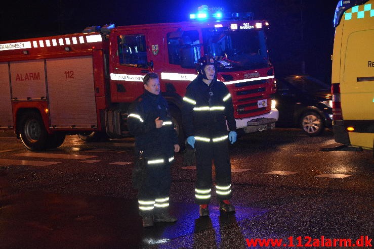 FUH-Brand i bil. Koldingvej i Vejle. 11/12-2015. Kl. 16:47.