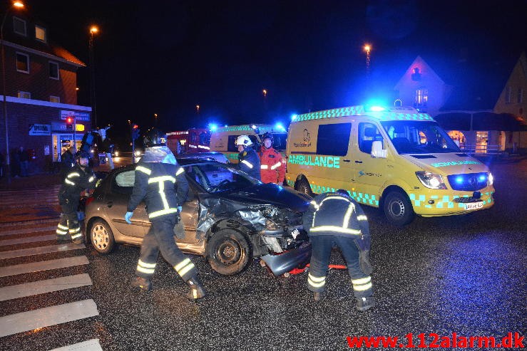 FUH-Brand i bil. Koldingvej i Vejle. 11/12-2015. Kl. 16:47.