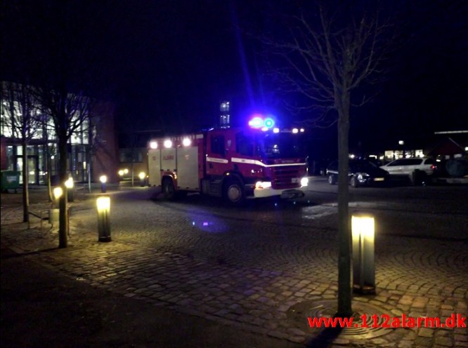 Brand i institution på Syddansk Erhvervsskole Odense. Boulevarden 34 i Vejle. 16/12-2015. Kl. 06:32.