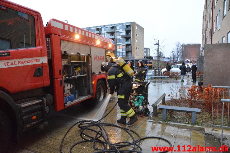 Brand i Etageejendom. Finlandsvej 87 i Vejle. 26/12-2015. Kl. 15:22