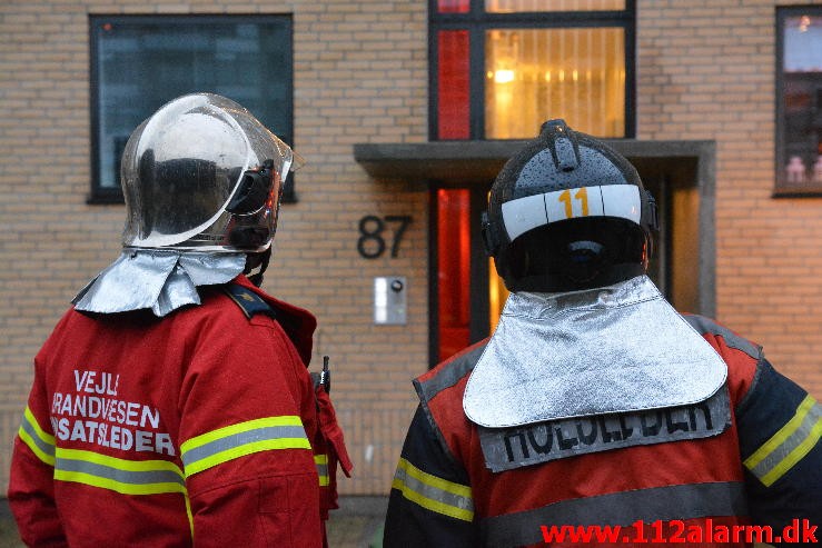 Brand i Etageejendom. Finlandsvej 87 i Vejle. 26/12-2015. Kl. 15:22