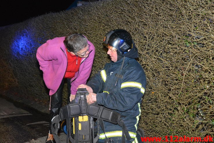 Brand i Villa. Holmevej i Vejle. 30/12-2015. Kl. 21:19.