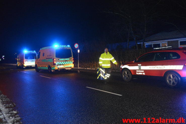 Brand i Villa. Kollegievej i Jelling. 14/01-2016. Kl. 20:16.