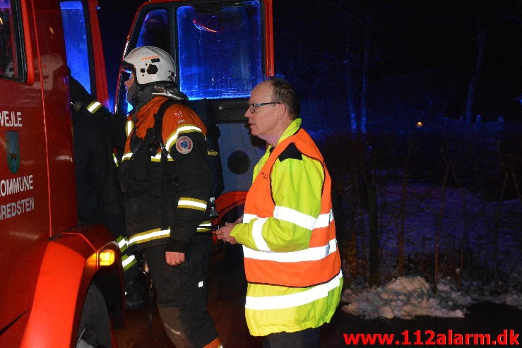 Brand i Villa. Kollegievej i Jelling. 14/01-2016. Kl. 20:16.