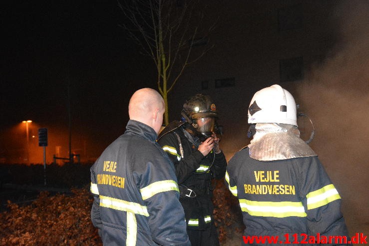 Brand i Etageejendom. Finlandsvej 91 i Vejle. 16/01-2016. Kl. 17:56.