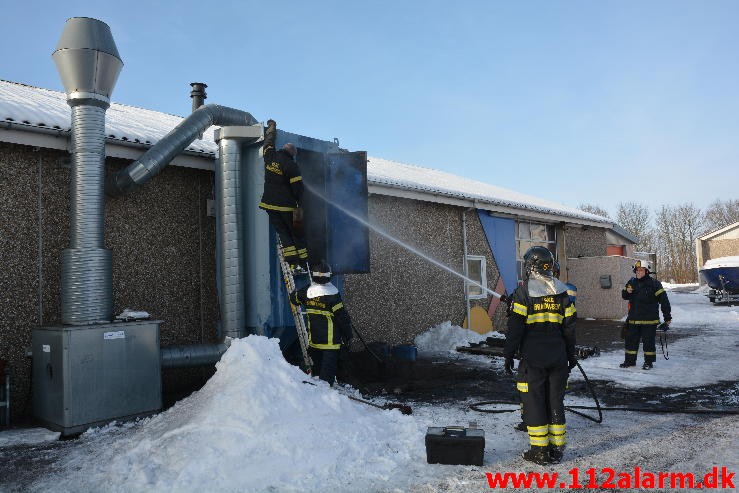 Brand i Butik. Norgesvej i Vejle. 22/01-2016. Kl. 12:59.