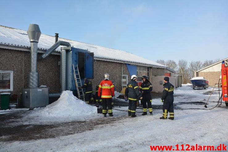 Brand i Butik. Norgesvej i Vejle. 22/01-2016. Kl. 12:59.