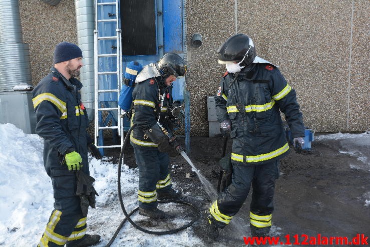 Brand i Butik. Norgesvej i Vejle. 22/01-2016. Kl. 12:59.