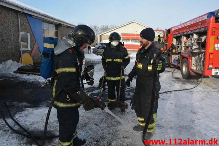 Brand i Butik. Norgesvej i Vejle. 22/01-2016. Kl. 12:59.