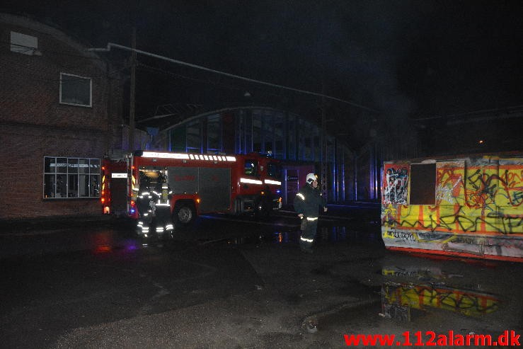 Brand i Container. Spinderigade i Vejle. 31/12-2015. KL. 19:31.