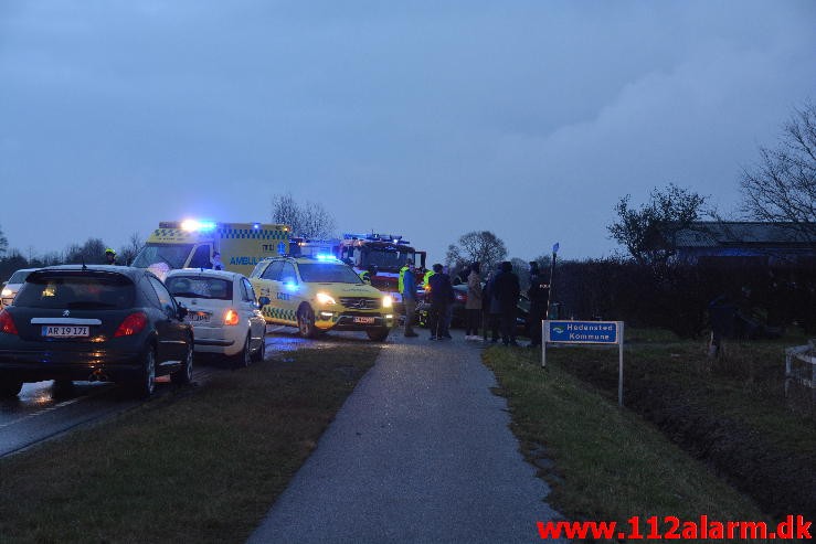 FUH med fastklemt. Hovedvejen Hedensted. 10/02-2016. Kl. 16:57.