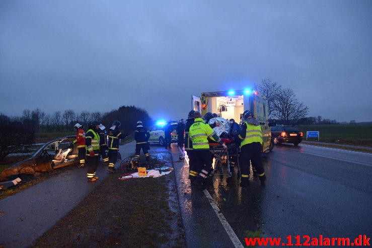 FUH med fastklemt. Hovedvejen Hedensted. 10/02-2016. Kl. 16:57.