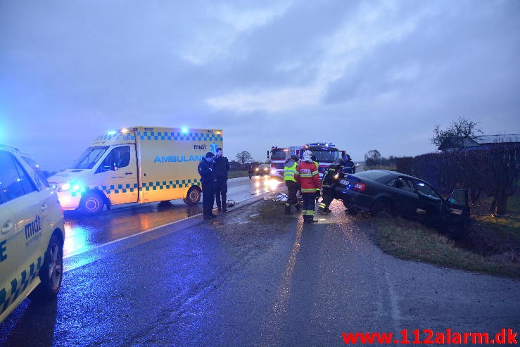 FUH med fastklemt. Hovedvejen Hedensted. 10/02-2016. Kl. 16:57.