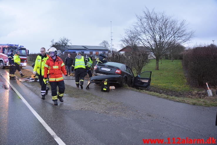 FUH med fastklemt. Hovedvejen Hedensted. 10/02-2016. Kl. 16:57.