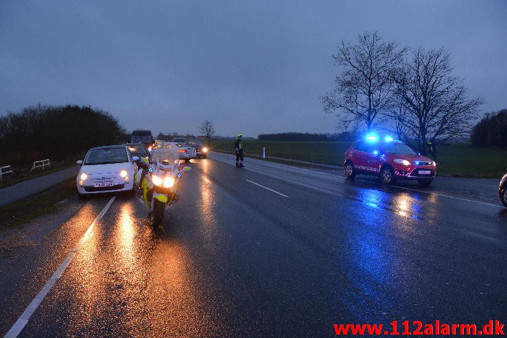 FUH med fastklemt. Hovedvejen Hedensted. 10/02-2016. Kl. 16:57.