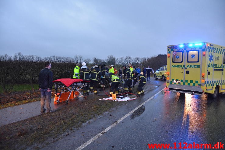 FUH med fastklemt. Hovedvejen Hedensted. 10/02-2016. Kl. 16:57.