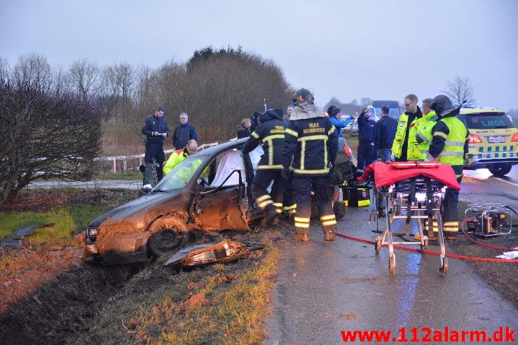 FUH med fastklemt. Hovedvejen Hedensted. 10/02-2016. Kl. 16:57.