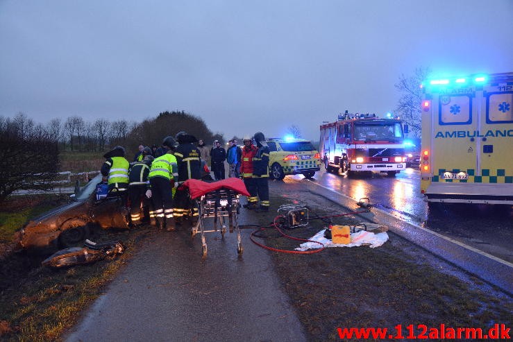 FUH med fastklemt. Hovedvejen Hedensted. 10/02-2016. Kl. 16:57.