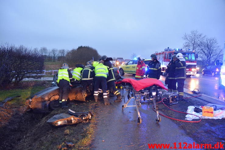 FUH med fastklemt. Hovedvejen Hedensted. 10/02-2016. Kl. 16:57.FUH med fastklemt. Hovedvejen Hedensted. 10/02-2016. Kl. 16:57.