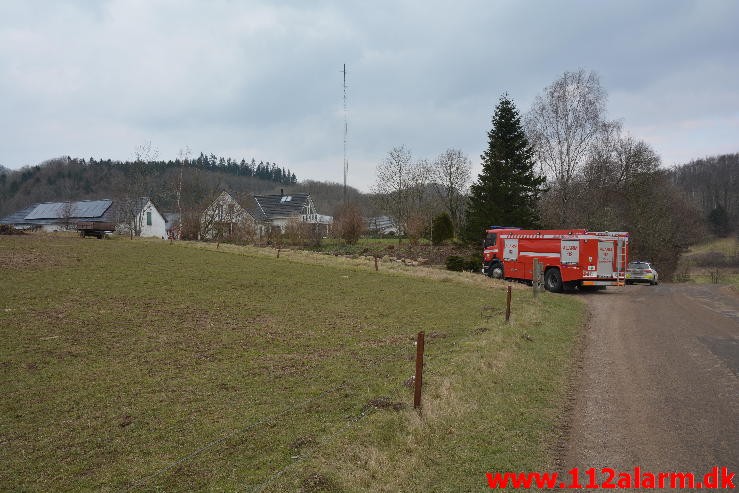 Gårdbrand. Julius Jepsens Vej ved Vejle. 18/02-2016. Kl. 12:41.