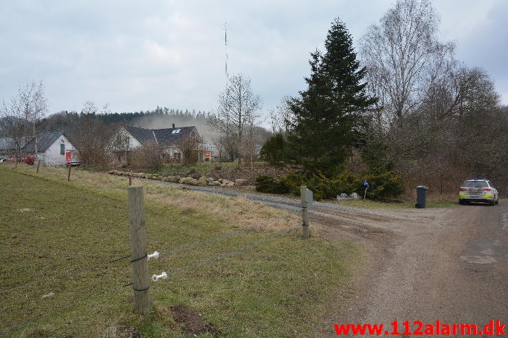 Gårdbrand. Julius Jepsens Vej ved Vejle. 18/02-2016. Kl. 12:41.