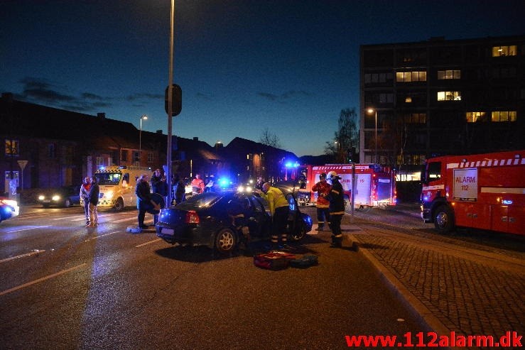 FUH med fastklemt. Nørrebrogade i Vejle. 25/02-2016. kl. 18:32.