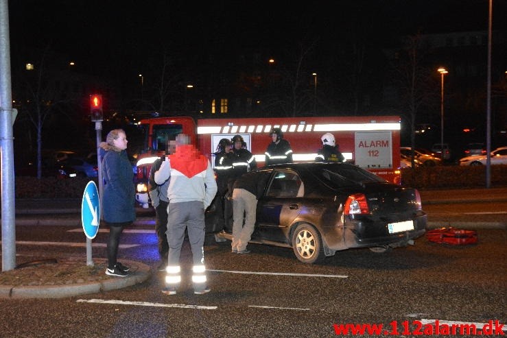 FUH med fastklemt. Nørrebrogade i Vejle. 25/02-2016. kl. 18:32.