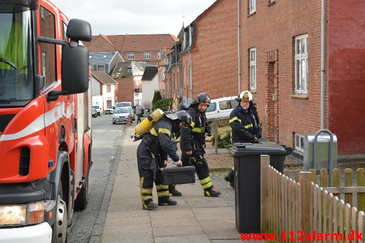 Brand i villa. Dalgade i Vejle. 15/03-2016. Kl. 16:24.