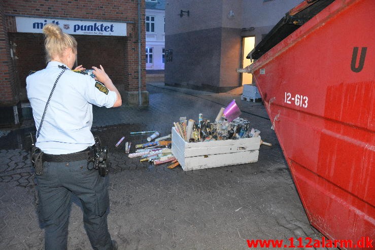 Brand i butik. Staldgårdsgade i Vejle. 19/03-2016. Kl. 06:03.