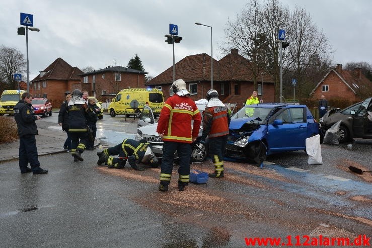 FUH med fastklemt Fredericiavej i Vejle. 27/03-2016. Kl. 14:33.