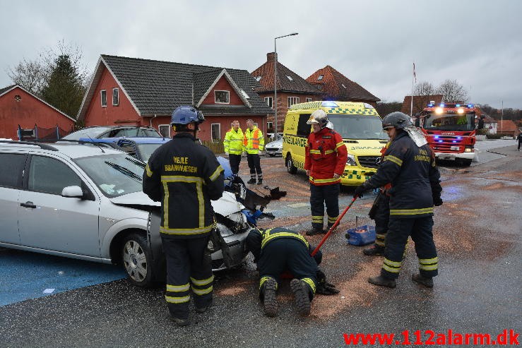 FUH med fastklemt Fredericiavej i Vejle. 27/03-2016. Kl. 14:33.