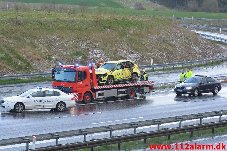 3 Uheld på under 30 minutter. Fredericiavej/E45 i Vejle. 26/04-2016. Kl. 18:12.