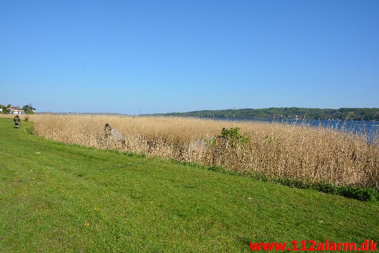 Smed engangsgrill og gik hjem. Tirsbæk strandvej i Vejle. 08/05-2016. Kl. 17:30.