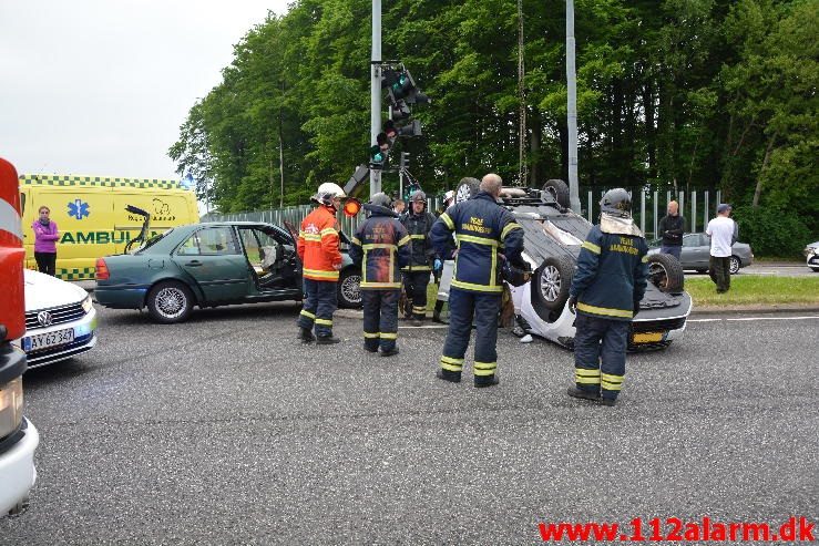 FUH med fastklemt. Fredericiavej lige ved Motorvejen. 24/05-2016. Kl. 18:56.