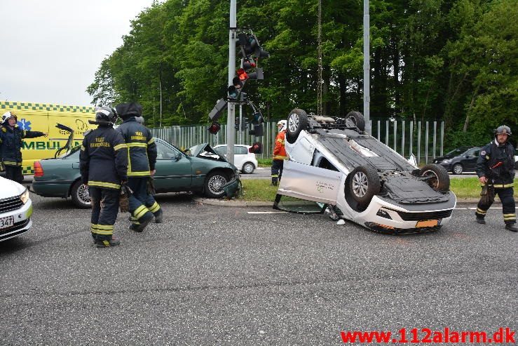 FUH med fastklemt. Fredericiavej lige ved Motorvejen. 24/05-2016. Kl. 18:56.