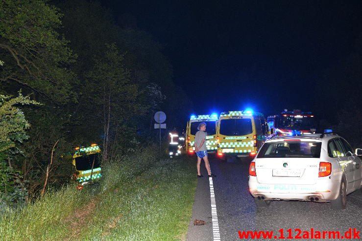 Ambulance forulykket Bredstenvej ved Skibet. 05/06-2016. Kl. 01:04.