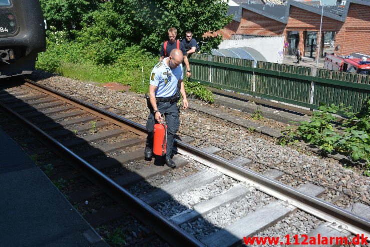 Brand i Passagertog. Vejle banegård. 06/06-2016. Kl. 14:52.