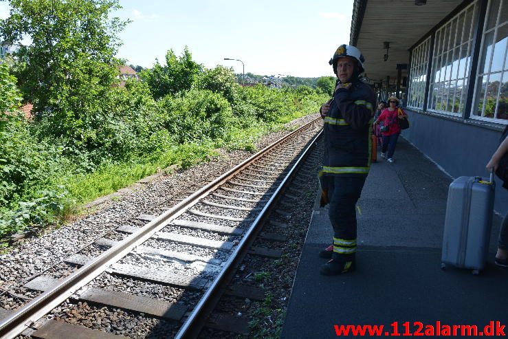 Brand i Passagertog. Vejle banegård. 06/06-2016. Kl. 14:52.