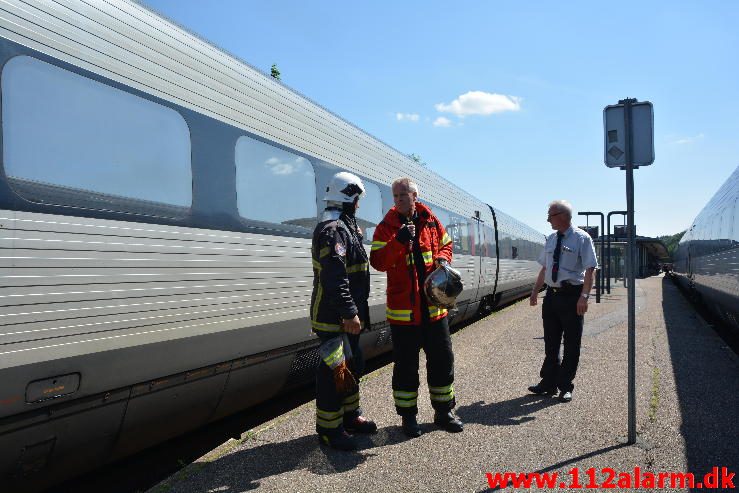 Brand i Passagertog. Vejle banegård. 06/06-2016. Kl. 14:52.